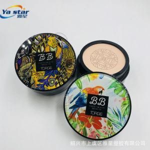 Black Bb / Cc Cream Air Cushion Compact Powder Case with Brush Puff Packaging