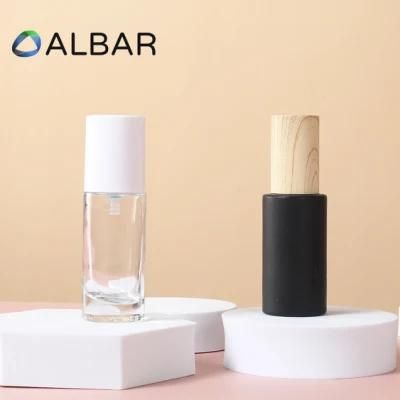 Airless Cosmetic Glass Bottles in Round Attar for Serum Liquid Foundation