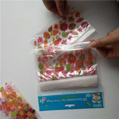 Custom Printed Zipper Bag Resealable LDPE Plastic Poly Ziplock Food Bag