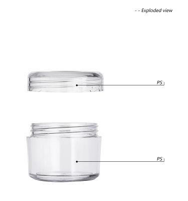 10g 15g 30g 50g 80g Transparent Round Plastic Cosmetic Jars