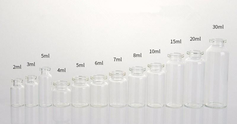 Wholesale Amber Cremp Neck Glass Vial with Screw Cap Rubber Stopper for Medical Injection or Cosmetic Oil
