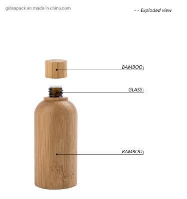 100ml Bamboo Packaging Glass Bottle with Bamboo Lid