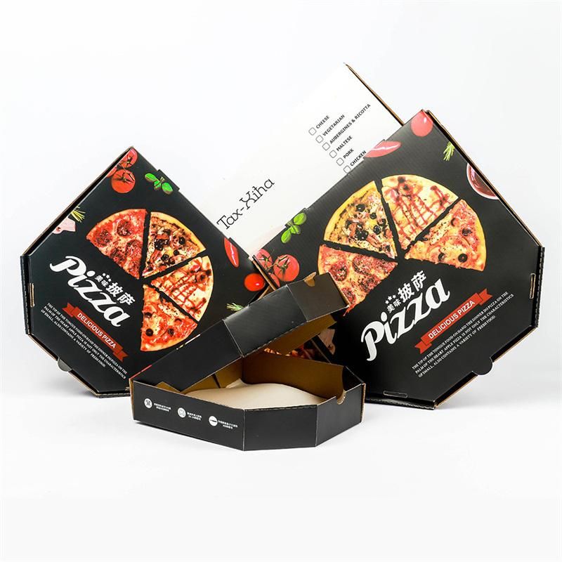 Custom Logo Eco Friendly Cartoon Printed Corrugated Cardboard Paper Pizza Box