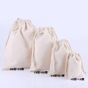 Eco Friendly Rice Blank Custom Canvas Cotton Pouch Drawstring Bags