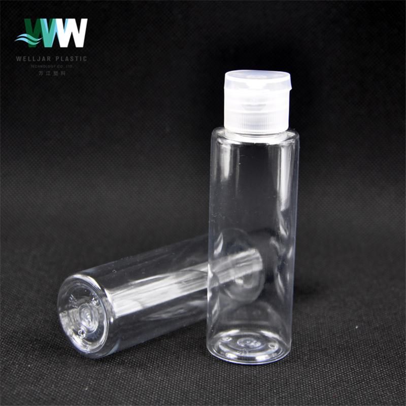 60ml Plastic Pet Empty Bottle of Flat Shoulder with Flip Cover