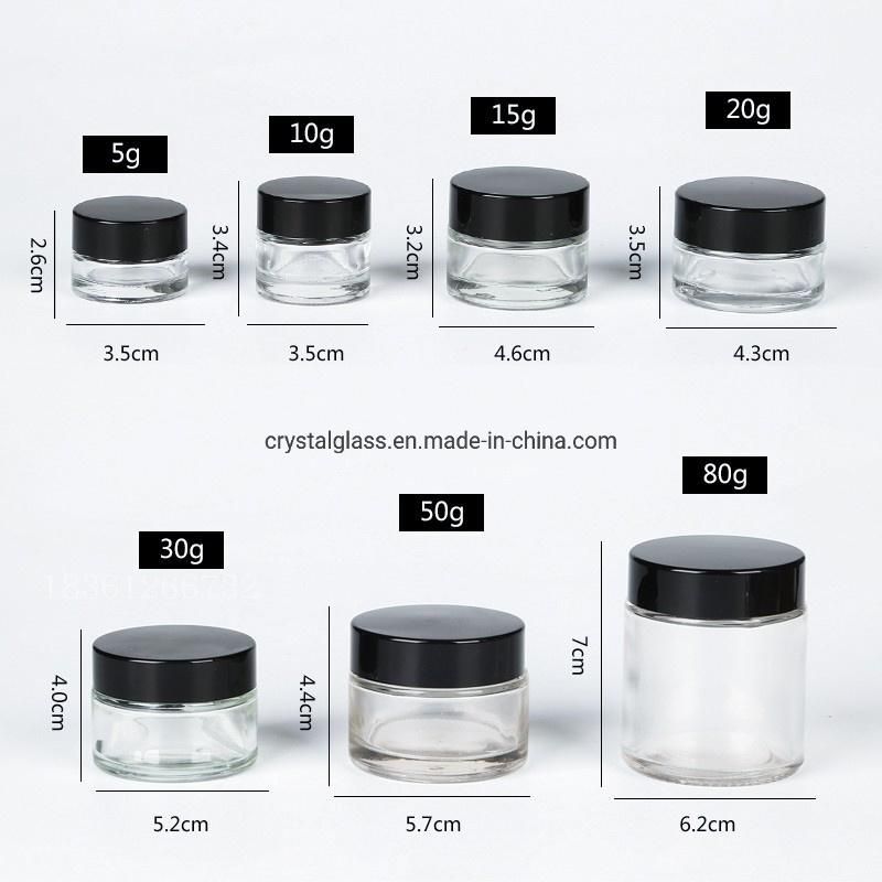 30g 50g Classic Glass Cream Bottle Jar for Cosmetic Packing