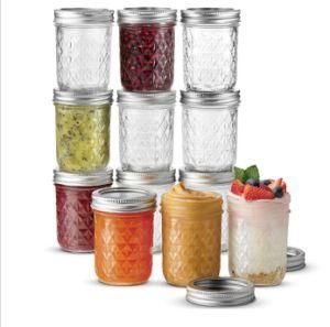 300ml 500ml Smooth and Practical Empty Clear Round Reusable Glass Jars with Lids