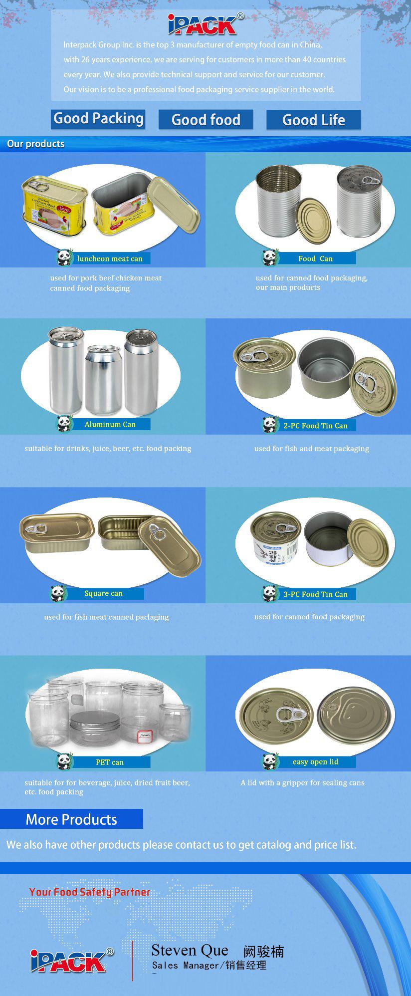 Wholesale Popular Fish Cans Tuna Cans Empty Sardine Cans Canned Food