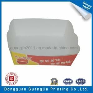 Red Color Printed Art Paper Card Food Packaging Tray