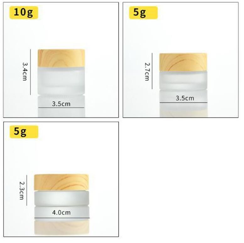 5g 15g 20g 30g 50g 60g Cosmetic Cream Glass Jar with Wood Grain Lid