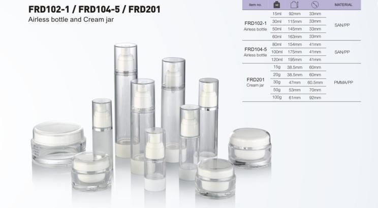 15ml 30ml 50ml 100ml Empty Luxury Acrylic Skincare Plastic Double Wall Cosmetic Face Cream Plastic Jars with Lids Packaging