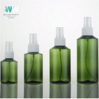 100ml Hot Sale Pet Round Bottle of Oblique Shoulder with Pump Sprayer