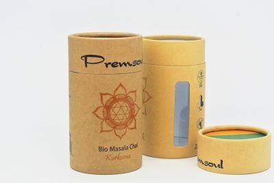 Eco-Friendly Window Kraft Paper Tube Tea Packaging