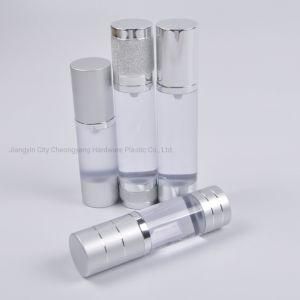 15ml 30ml 50ml Cosmetic Pump Airless Bottle Silk-Screen Printing Clear Glass Airless Bottle with Pump