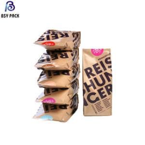 Ecofriendly Custom Design Food Grade Aluminium Foil Standing Pouch Coffee Package Kraft Paper Packaging Bag with Valve