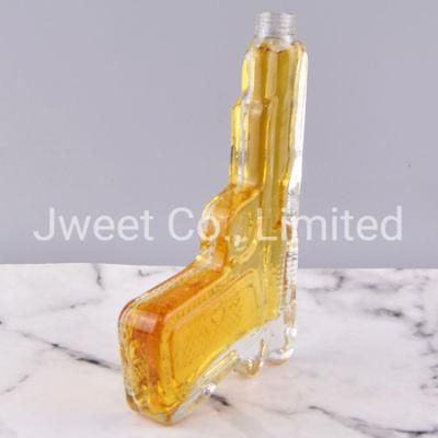 Customize 150ml Mini Glass Bottles Gun Shape Liquor Gin Bottle