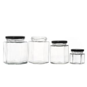Hexagonal 45ml 60ml 100ml 180ml 280ml 380ml 500ml 730ml 1000ml Storage Container Glass Jar Wholesale Kitchen Food Jars