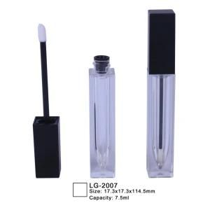 7.5ml Square Empty Plastic Lipgloss Container Cosmetic Packaging Lip Bottle with Brush Applicator