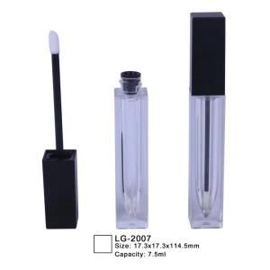 7.5ml Square Empty Plastic Lipgloss Container Cosmetic Packaging Lip Bottle with Brush Applicator