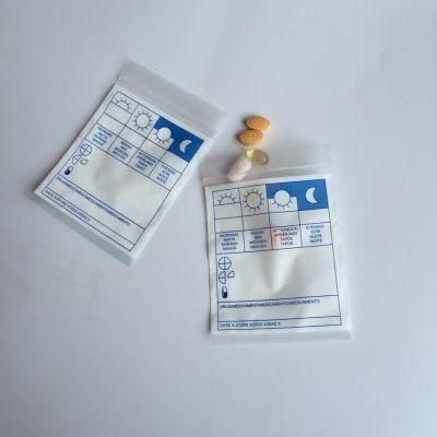 Plastic Ziplock Pill Tablet Dispensing Pharmaci Bags Capsule Packaging Custom Disposable Bags Pill Medicine