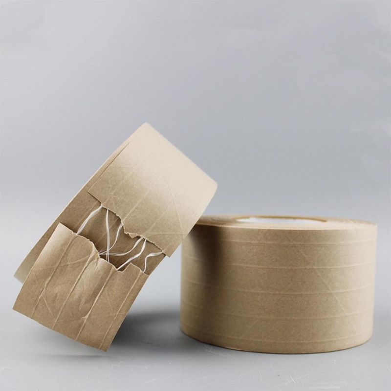 Special Paper Adhesive Printed Brown OEM Kraft Paper Water Self Activated Tape for Packaging Station