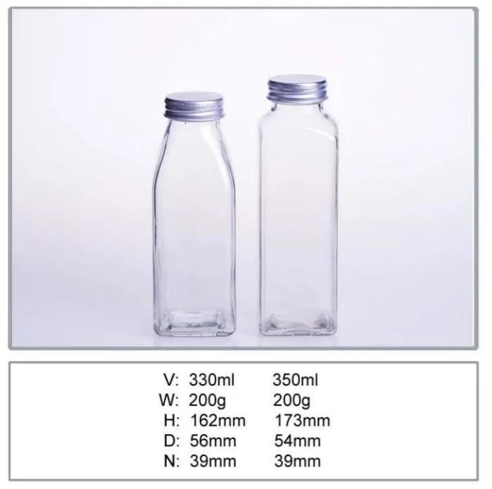 OEM Glass Bottle Fruit Juice Bottle Beverage Cold Drink Glass Bottle with Aluminum Cap