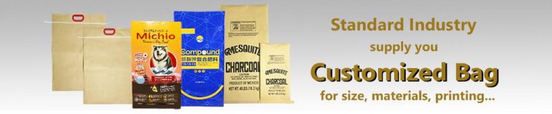 SGS Certificated Design Printed 1kg 2kg Kraft Paper Packaging Rice Flour Bag