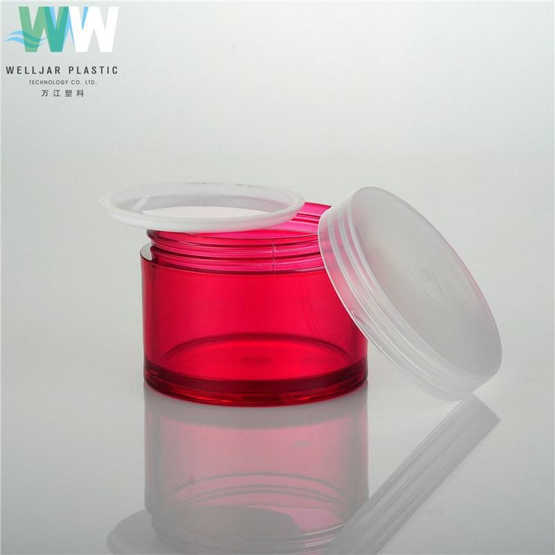 Red Color 40ml Pet Plastic Jar with PP Cap and Aluminum Cap