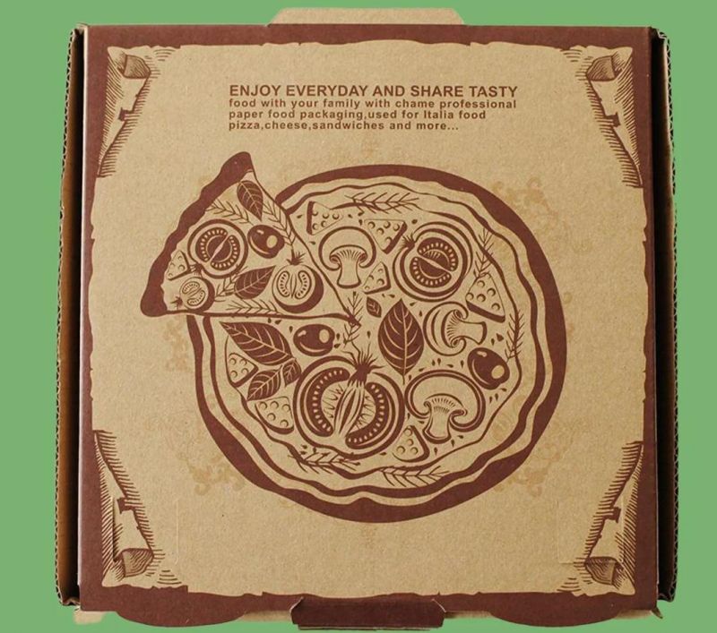 Various Size Corrugated Packaging Box Paper Pizza Box with Custom Logo