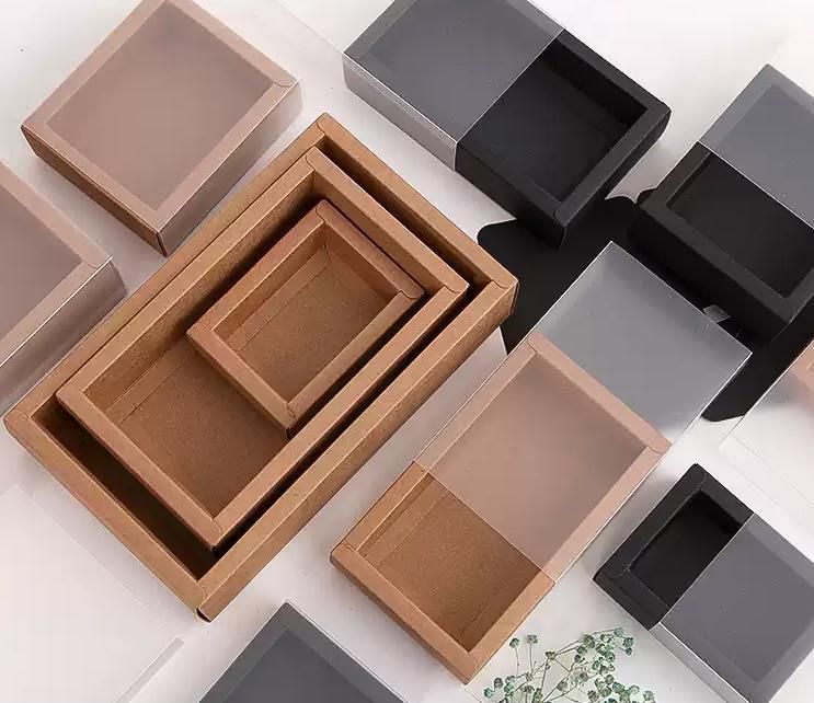 Kraft Paper Drawer Box Mini Crafts Cardboard Present Boxes for Business and Soap Jewelry Candy Weeding Party Favors Present Packaging Boxes