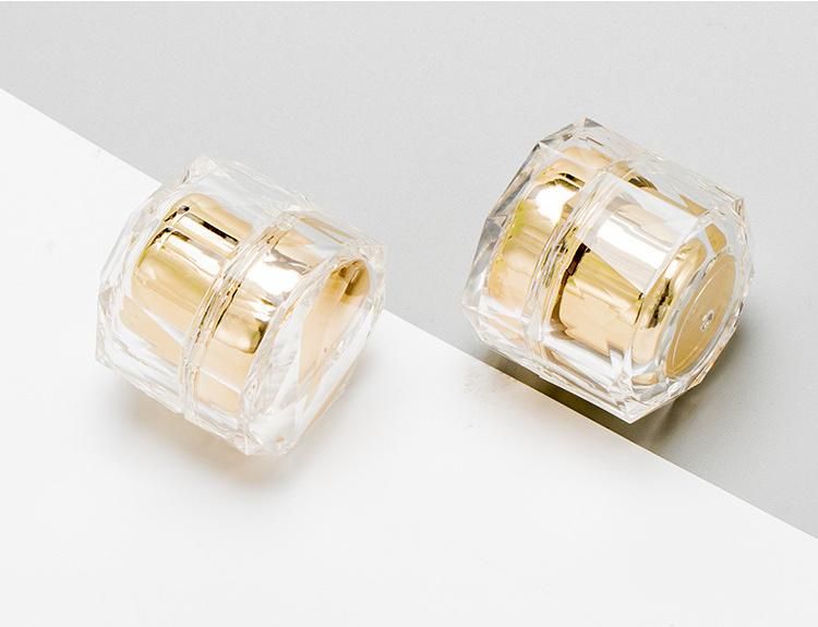 5g 10g Mini Transparent Gold Cream Jar for Trail