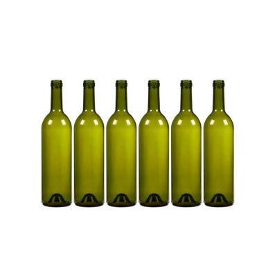 Factory Produced Empty Packaging Dark Green 750ml Glass Wine Bottle 750ml Glass Burgundy Wine