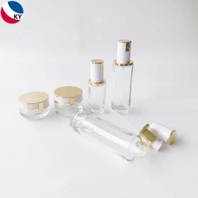 30g 50g 50ml 100ml 120ml Wholesale Glass Cosmetic Bottle Glass Cosmetic Bottle and Jar Skin Care Set Packaging