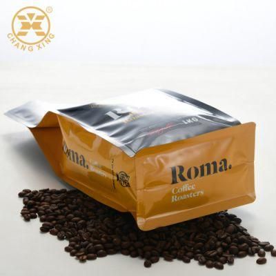 Factory Price 500g 1kg Side Gusset Flat Bottom Matte Finish Aluminum Foil Coffee Bags