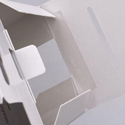 Custom Logo Printed White Card Paper Packing Packaging Box with Hook and PVC Window