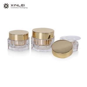 Gold Luxury Cosmetic Jar Plastic Packaging Round Cosmetic Bottle 15g