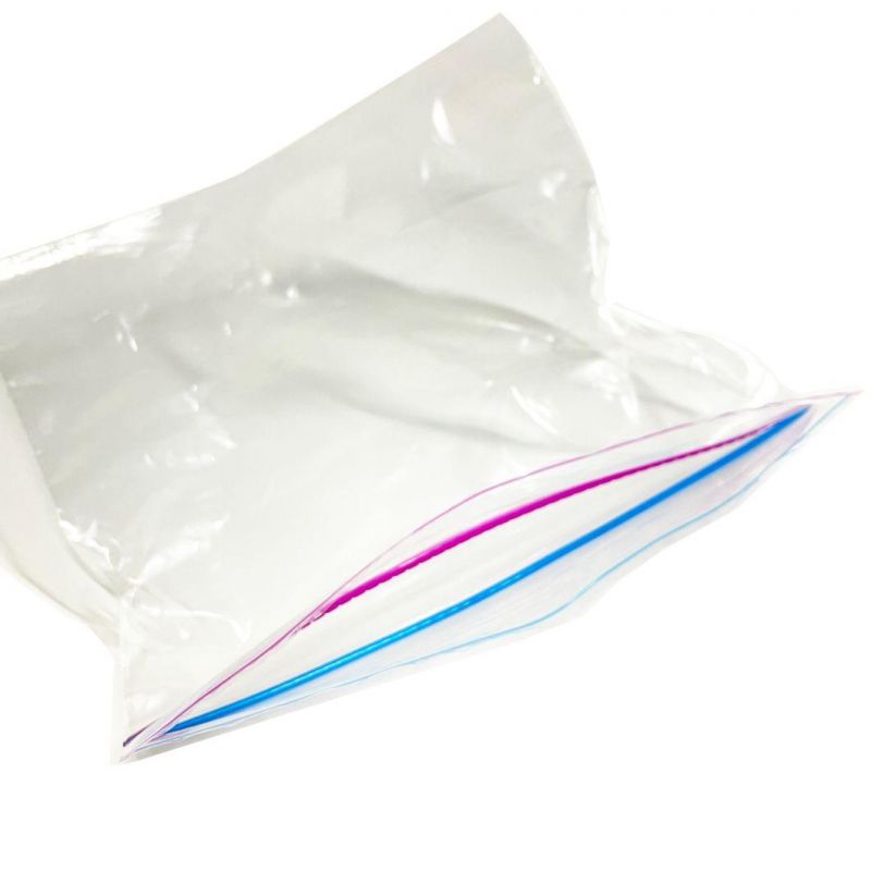 Custom Seal Plastic Packaging Double Zipper Freezer Zip Lock Bag