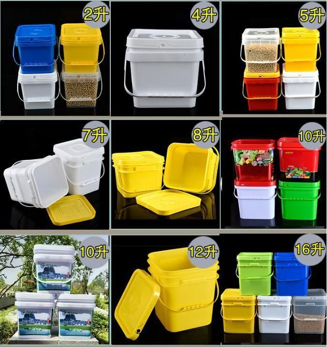 Factory Direct Customize Color Cheap Hot Sale Small Large 2 5 8 10 15 18 20 L Food Grade Safe PP White 5 Gallon Square Plastic Bucket for Paint Popcorn