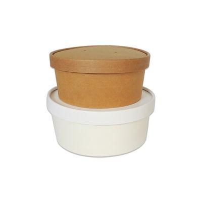 Disposable 500ml-1300ml Kraft Take Away Food Box Paper Food Packaging Salad Bowls with Lid