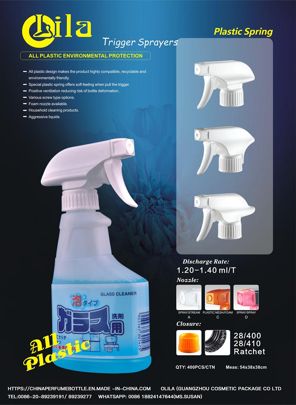 New White/Transparent or Customize Trigger 28/410 Head Water Sprayer Dispenser Platstic Pump