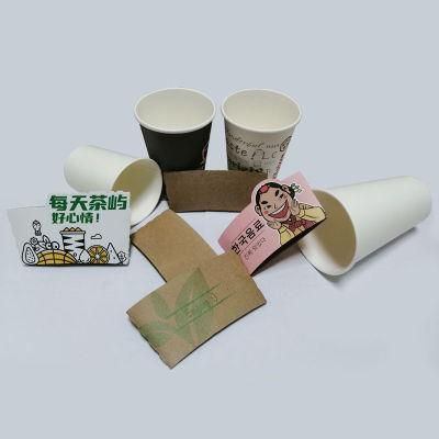Eco-Friendly Disposable Kraft Paper Cup Sleeve for Hot and Cold Beverage 16oz