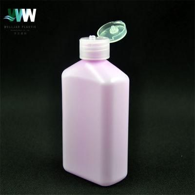 120ml PE Pink Flip Top Cover Empty Flat Square Bottle