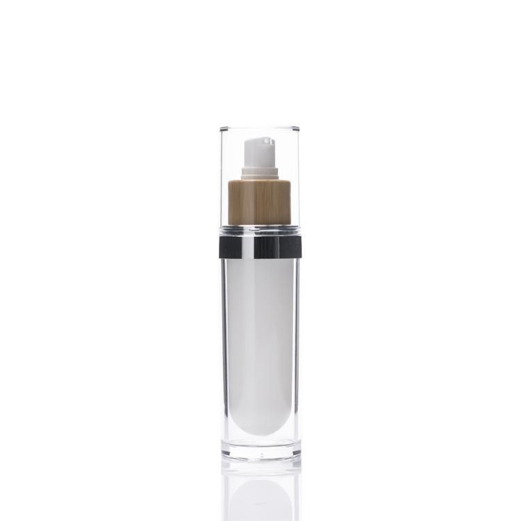 Ground Glass Plastic Bamboo Cosmetic Packaging Bottle