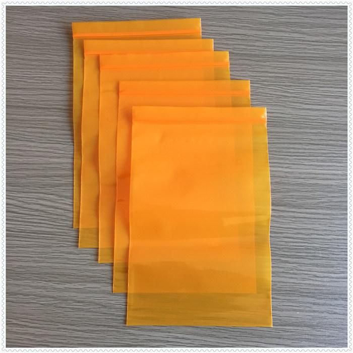 Orange Colored Film Reusable Plastic Zip Lock Packaging Bag