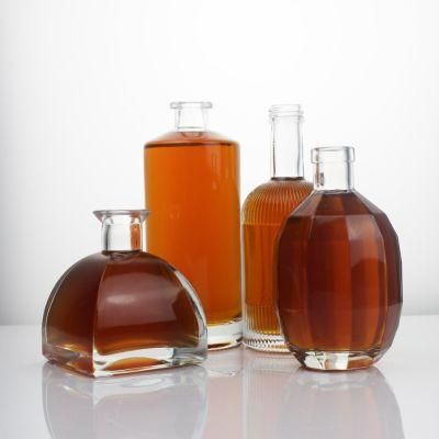 500ml Top Selling Spirit Clear Xo Vodka Whisky Glass Bottle Amber Glass Cork Top Rectangular Bottle