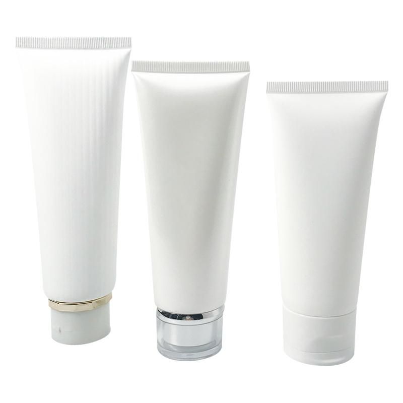Cosmetic White Hand Cream Cosmetic Squeeze Tube with Silver Lid