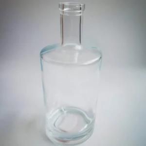 Custom 750ml Round Transparent Oslo Spirit Whisky Tequila Brandy Liquor Vodka Gin Glass Bottle