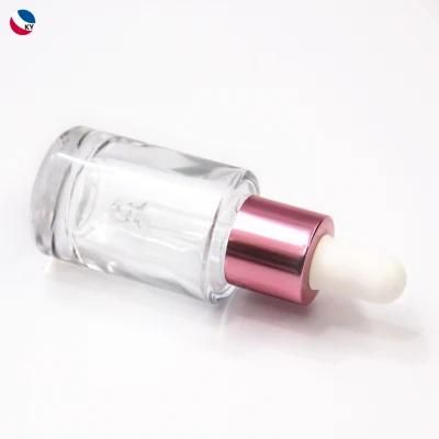 Transparent Round Glass Bottle Skin Care Essence 15ml Serum Luxury Dropper Bottle