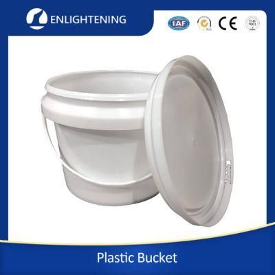 5 Gal High Density Polyethylene Round Plastic Pail White Color with Plastic/ Metal Handle