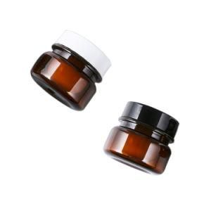 Cosmetic Jar 50ml 100ml 200ml Round Clear Amber Pet Amber Cosmetic Cream Jar